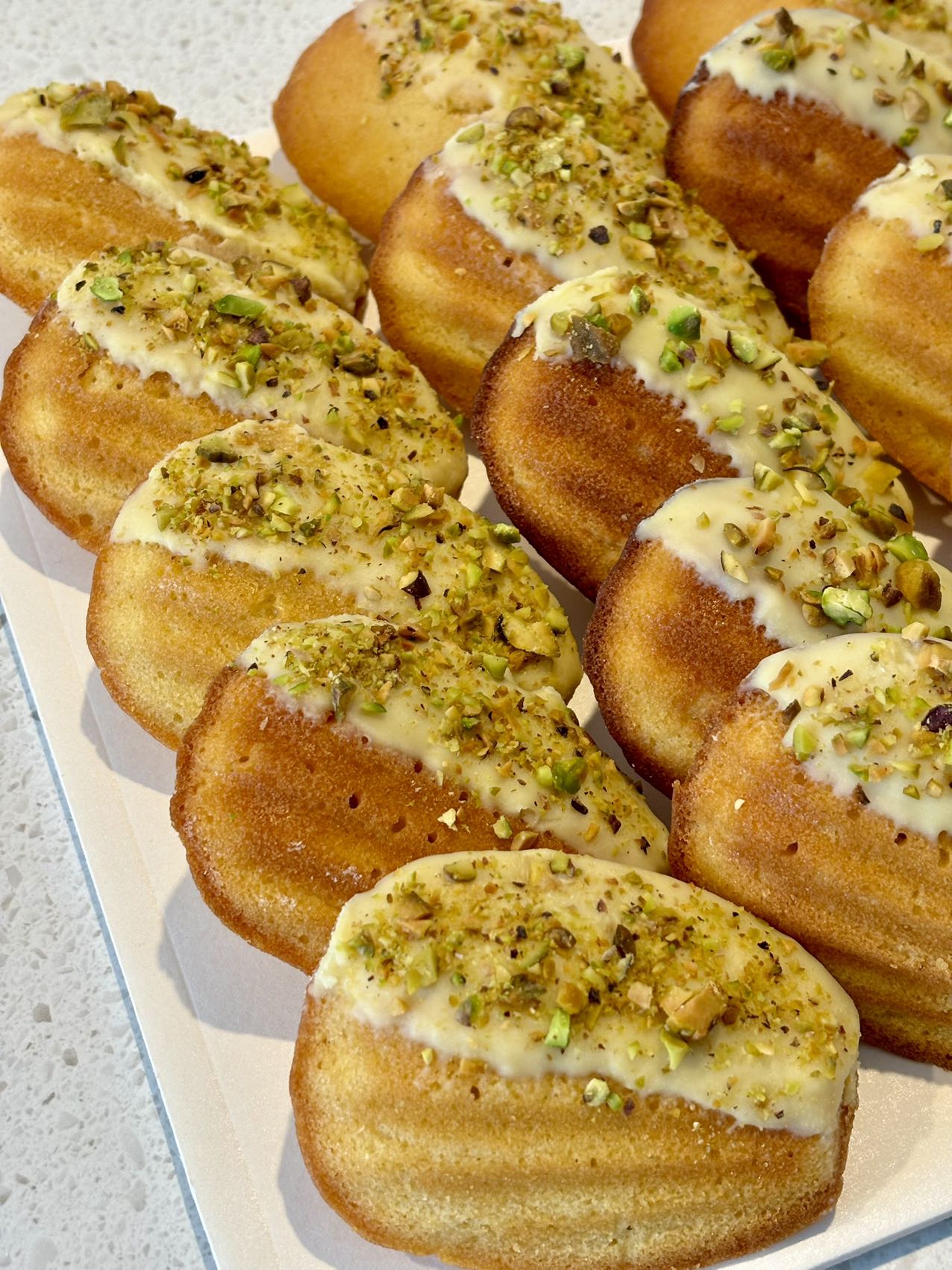 White Chocolate & Pistachio Madelaines