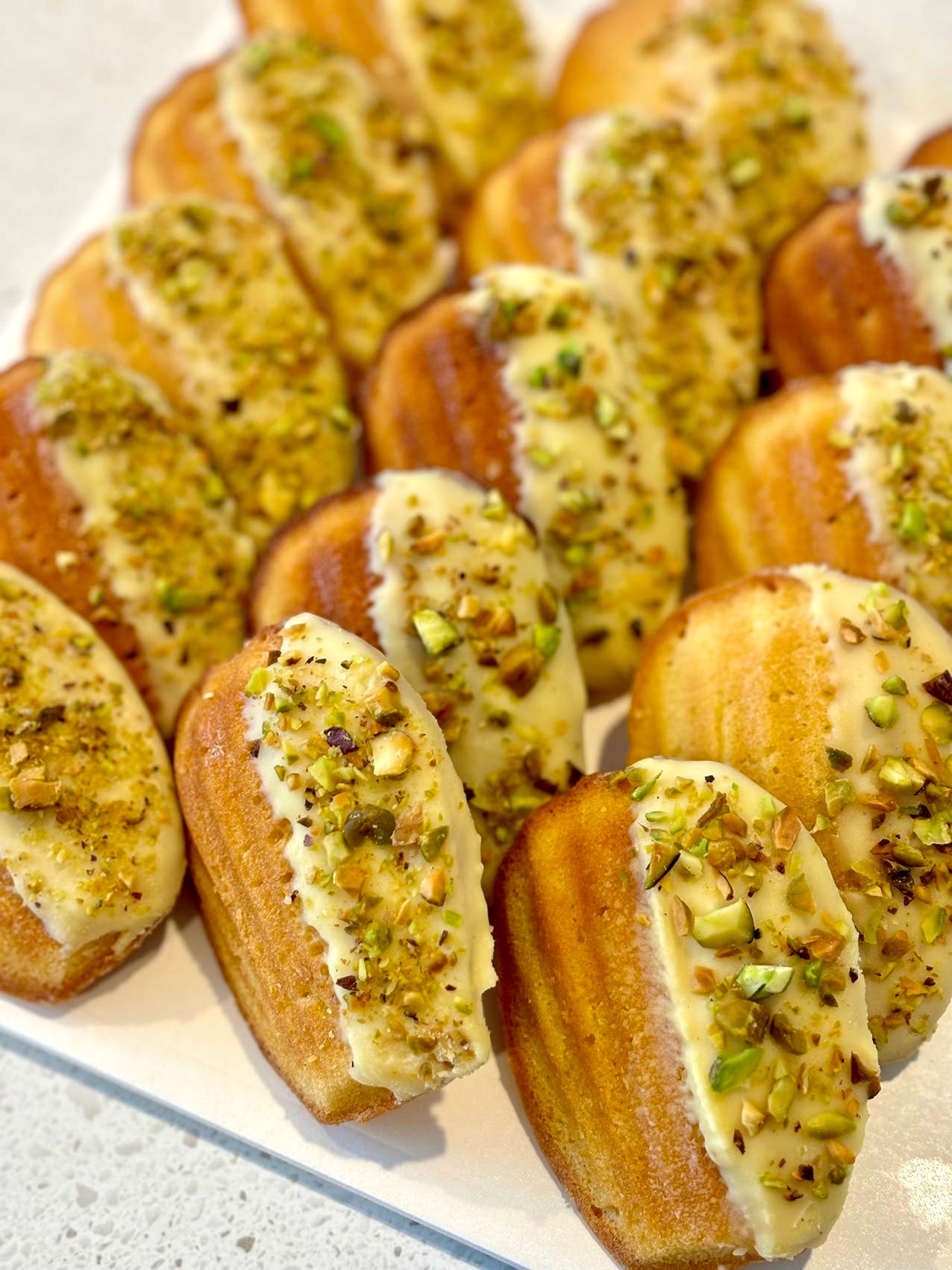 White Chocolate & Pistachio Madelaines