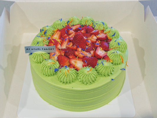 White Chocolate Matcha Chiffon Cake