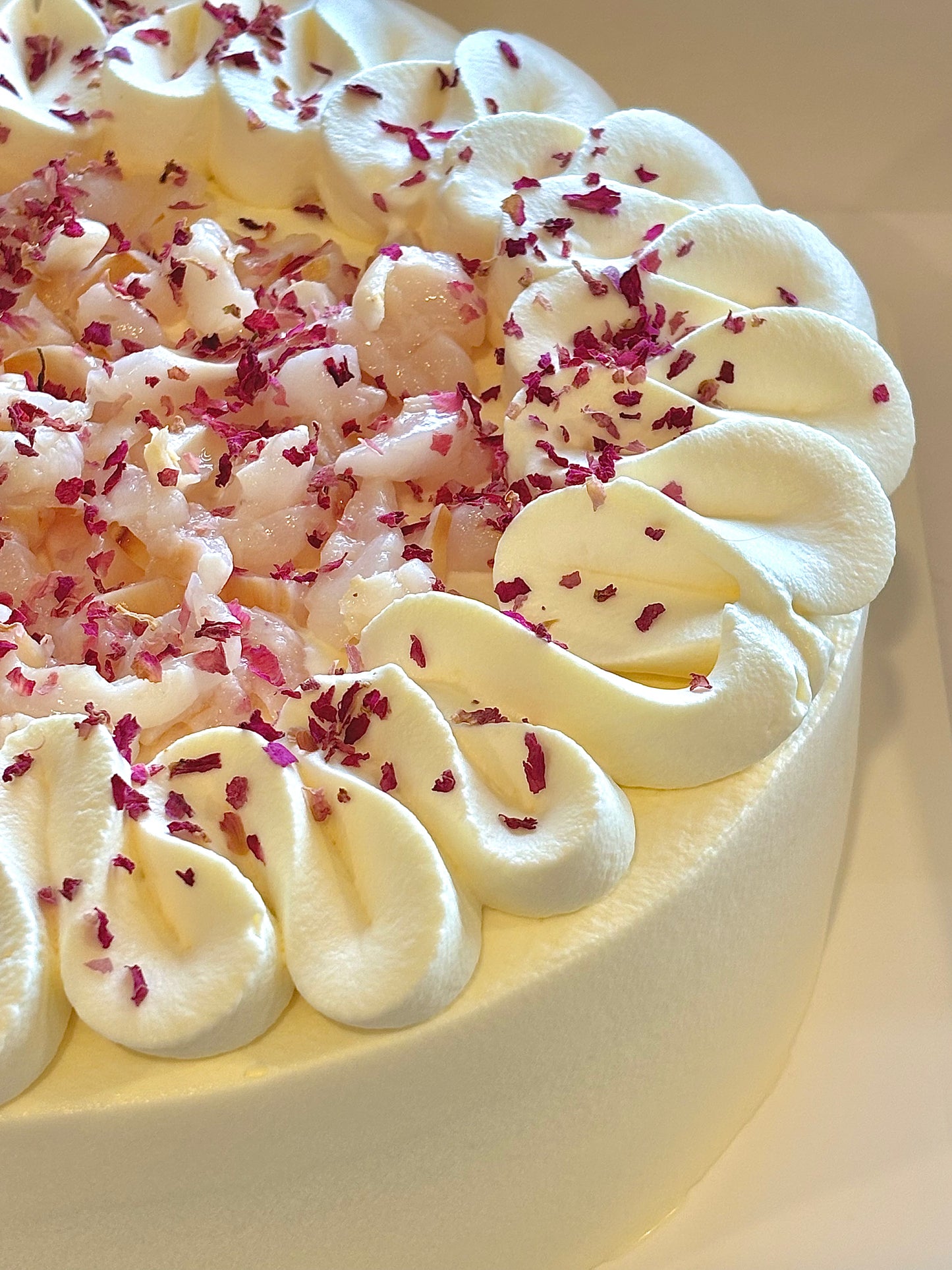 Rose & Lychee Cream Chiffon Cake