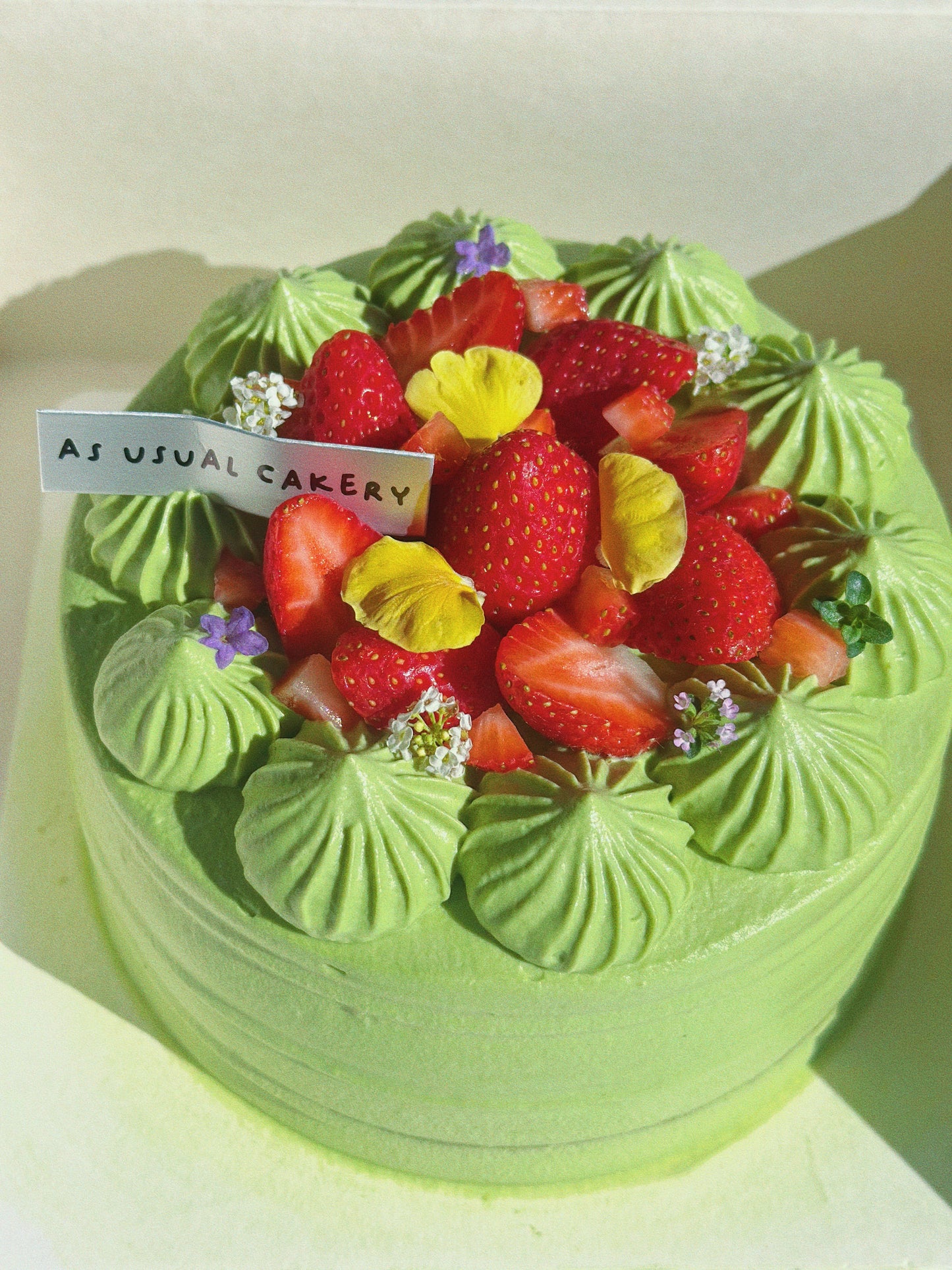 White Chocolate Matcha Chiffon Cake