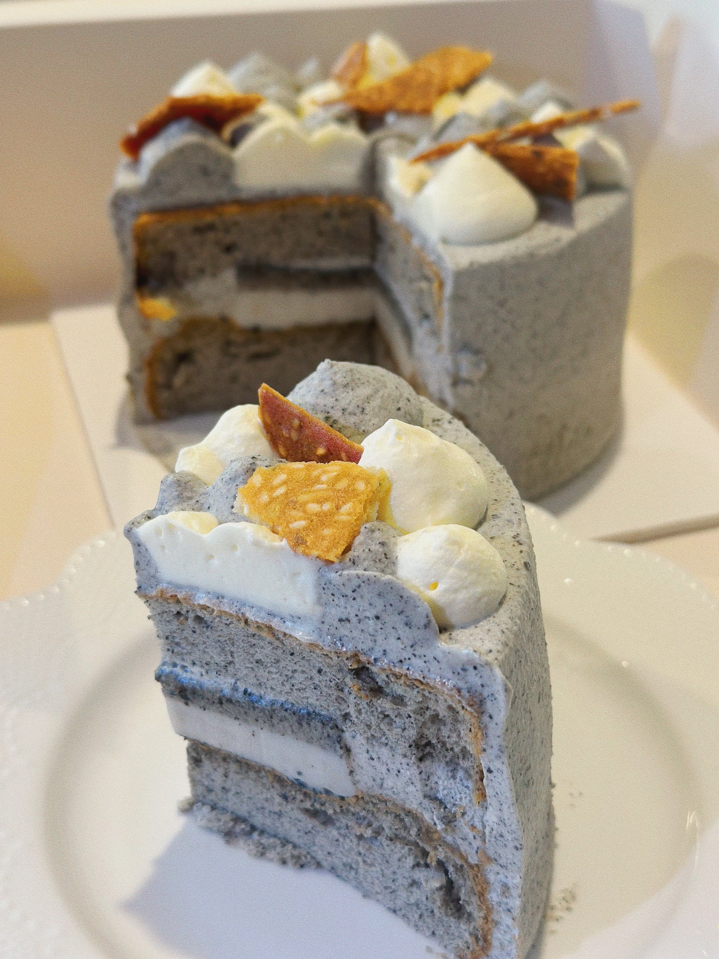 Healthy Black Tahini Chiffon Cake (Organic Black Sesame)