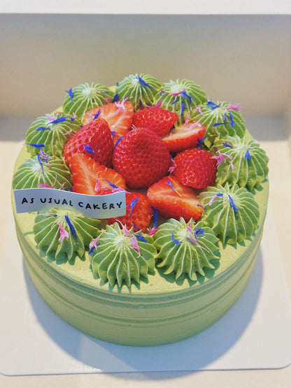 White Chocolate Matcha Chiffon Cake