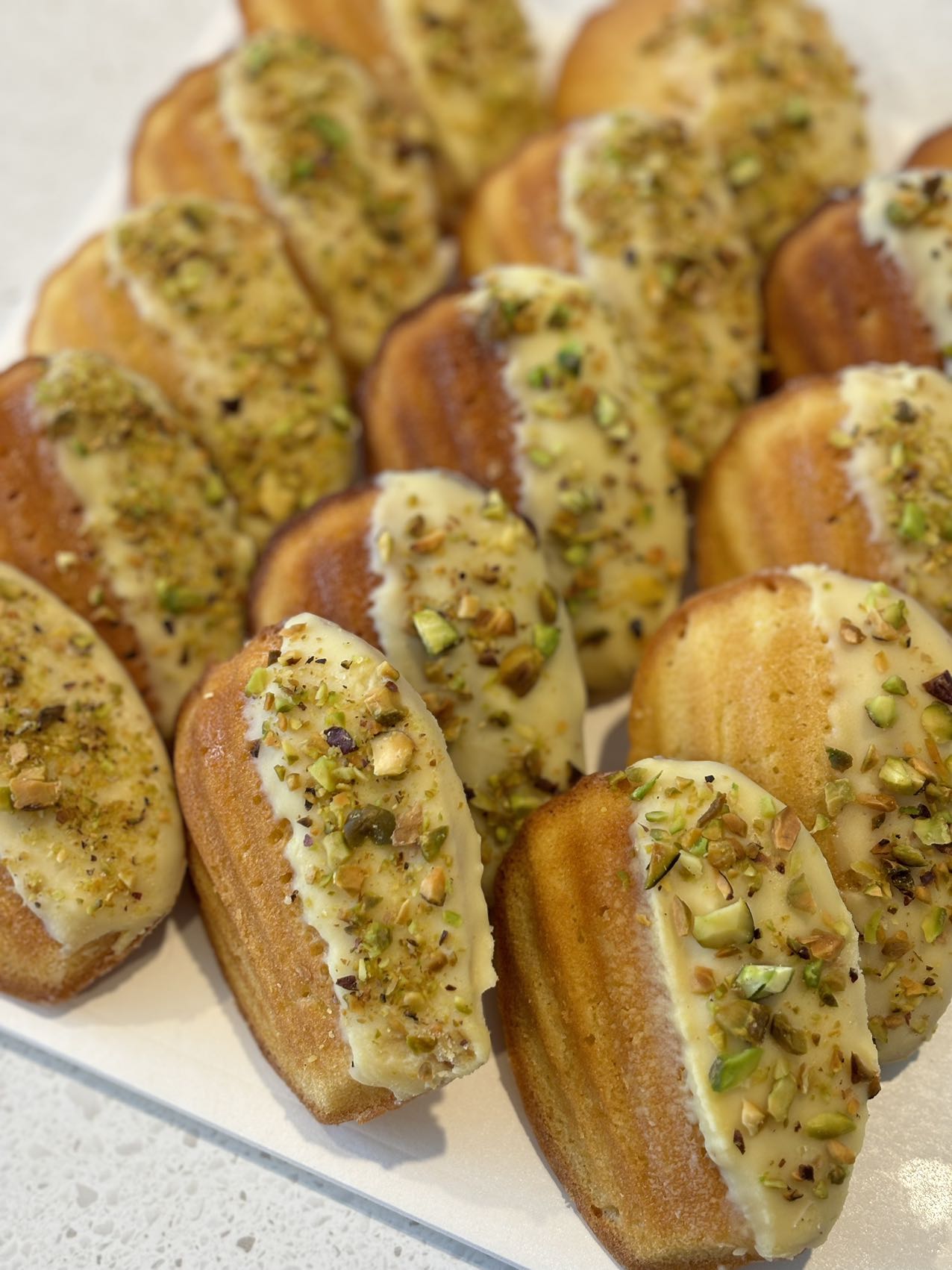 White Chocolate & Pistachio Madelaines