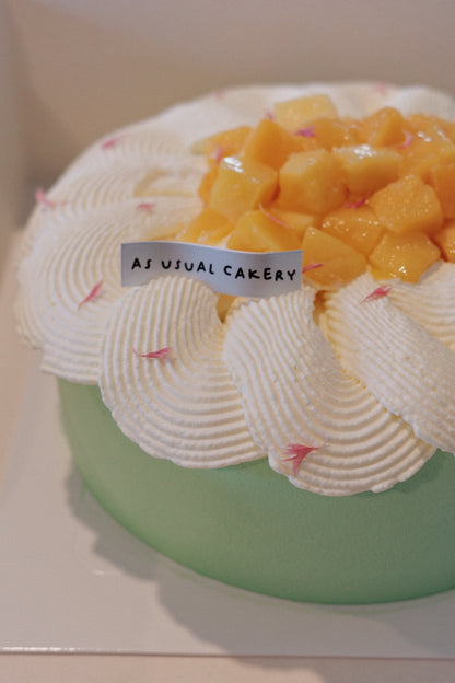 Pandan Mango Chiffon Cake