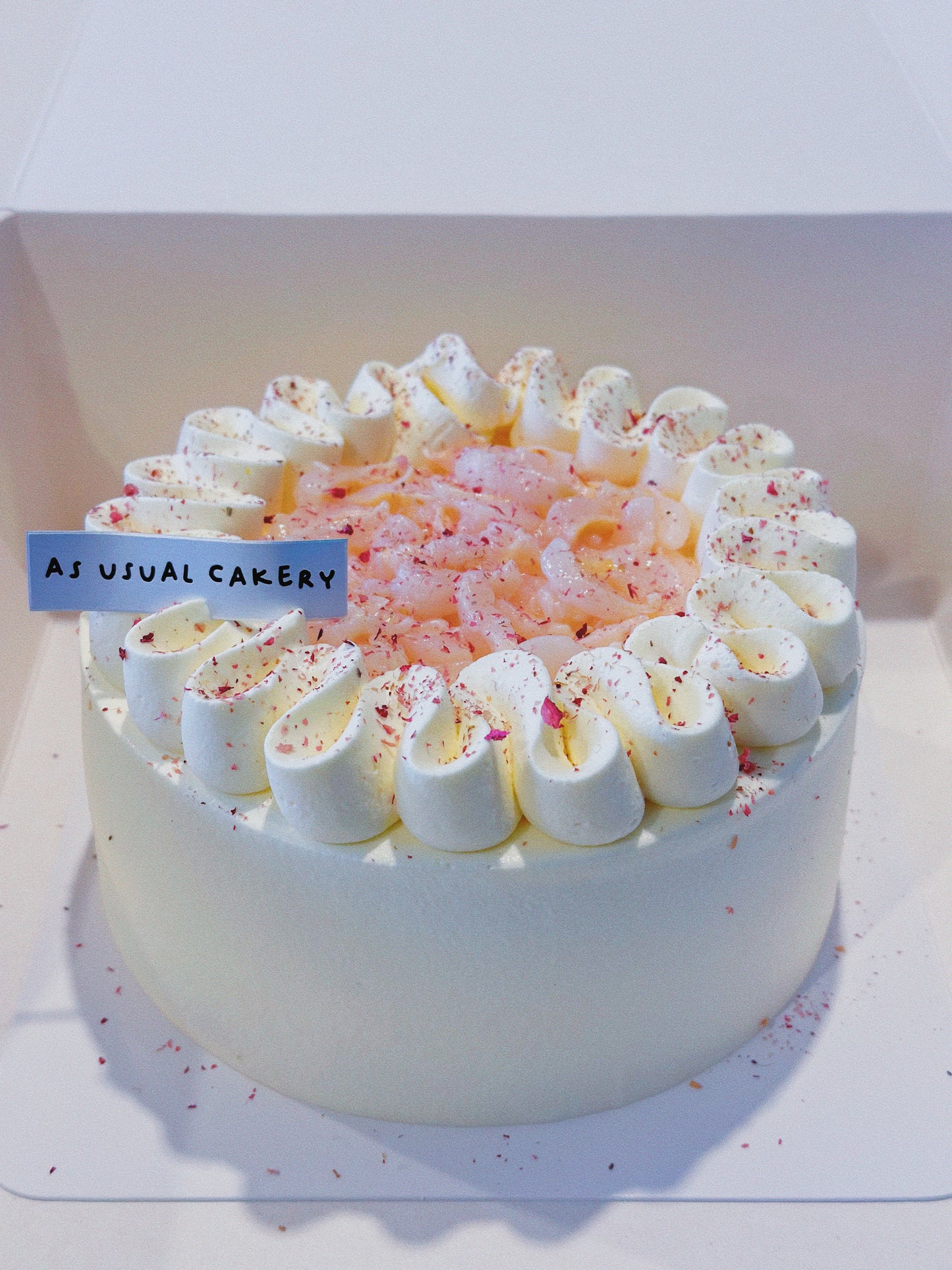 Rose & Lychee Cream Chiffon Cake