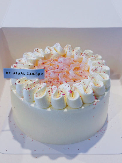 Rose & Lychee Cream Chiffon Cake