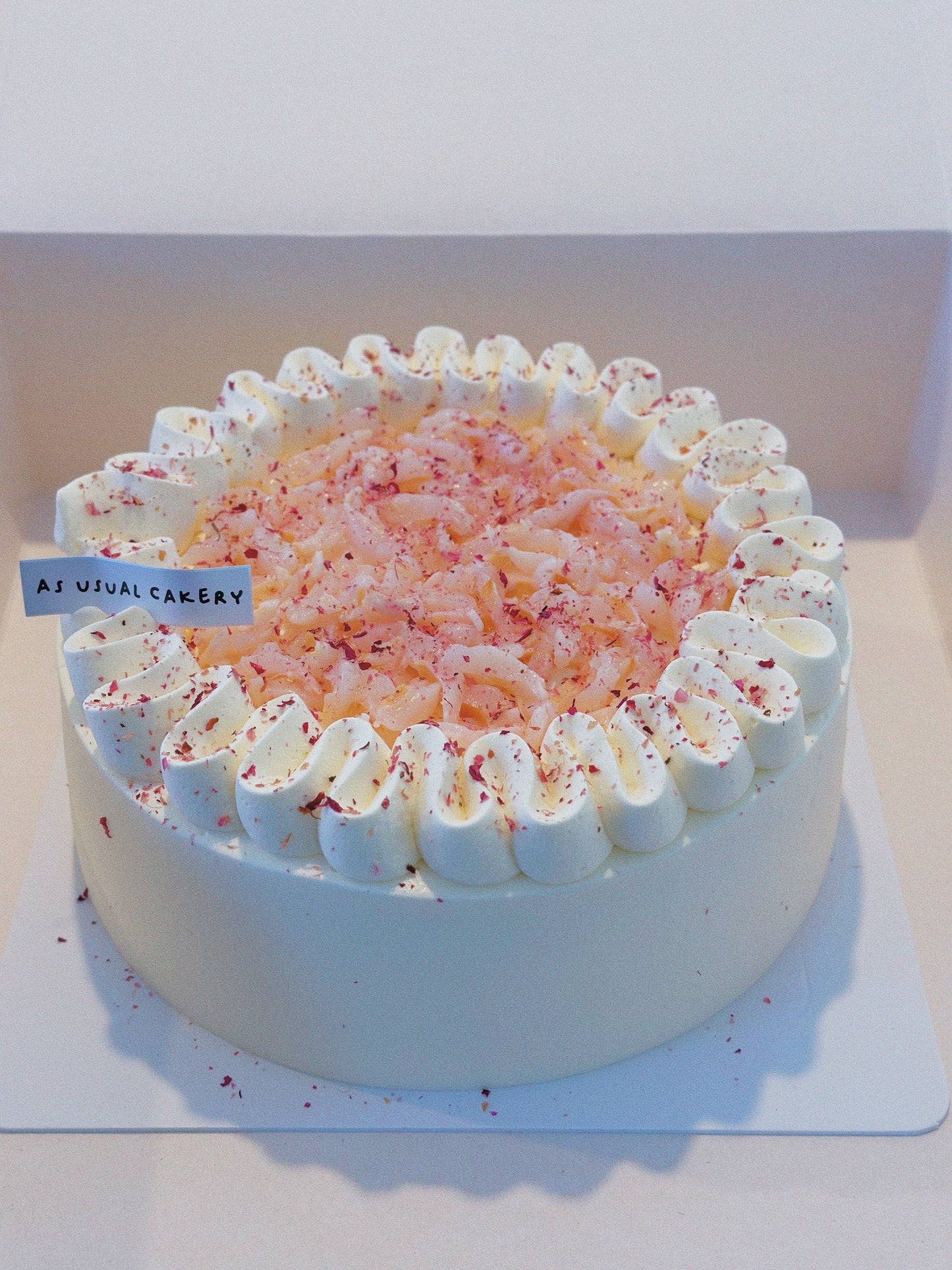 Rose & Lychee Cream Chiffon Cake