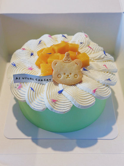 Pandan Mango Chiffon Cake