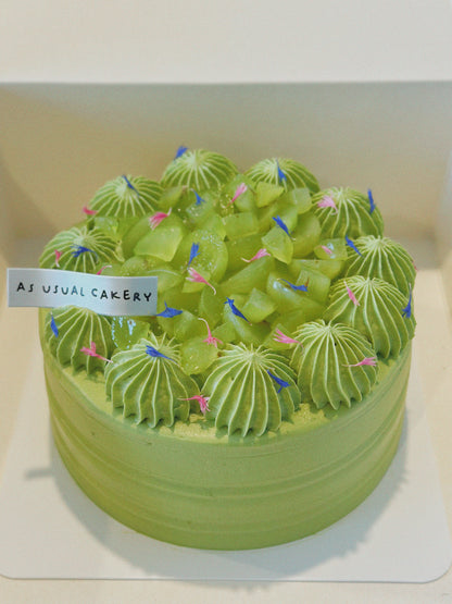 White Chocolate Matcha Chiffon Cake