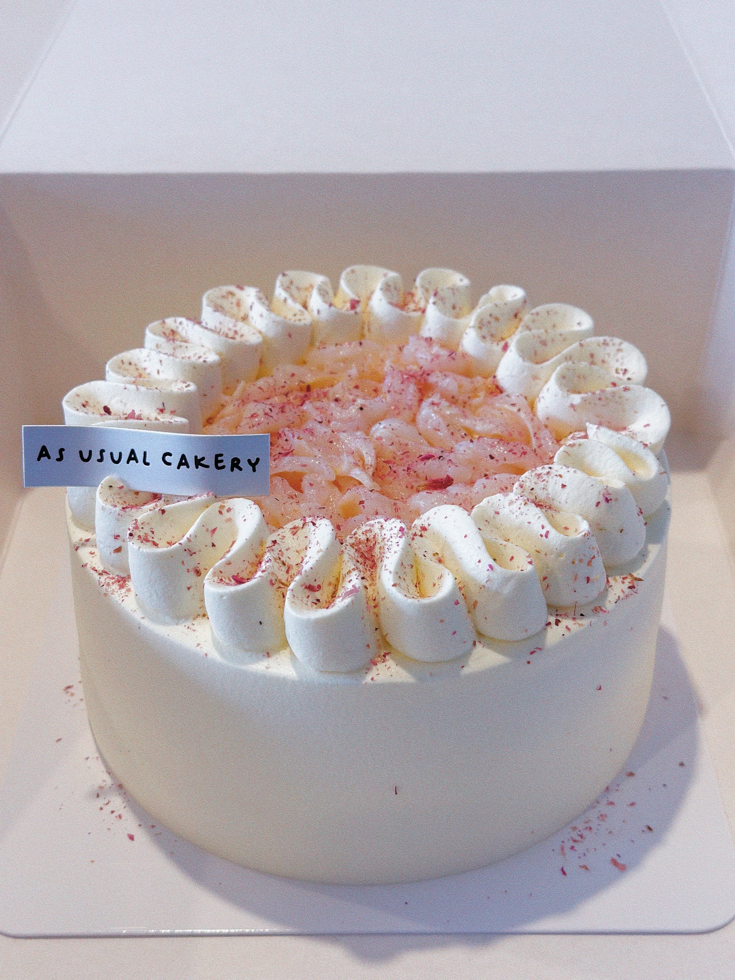 Rose & Lychee Cream Chiffon Cake