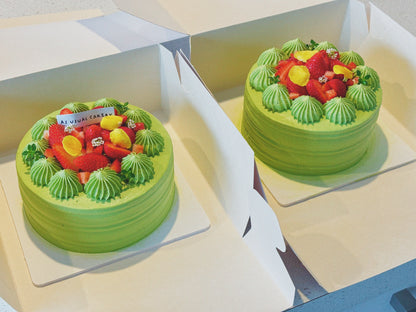 White Chocolate Matcha Chiffon Cake